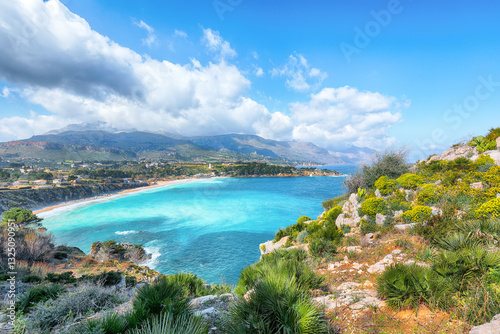 Superb seascape of Guidaloca Beach near Castellammare del Golfo.