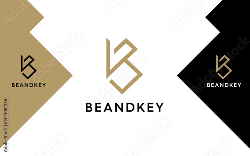 Letter BK modern monogram logo