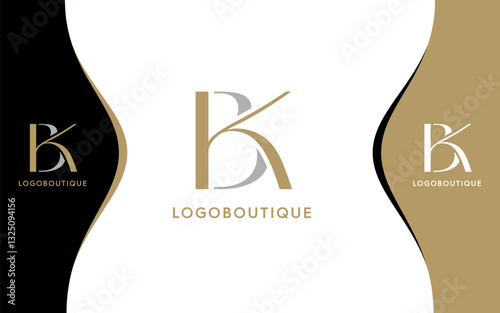 Letter BK modern monogram logo