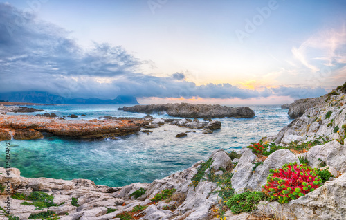Spectacular seascape of Guidaloca Beach near Castellammare del Golfo.