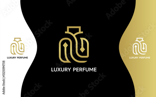 Letter N Luxury Perfume Gold logo