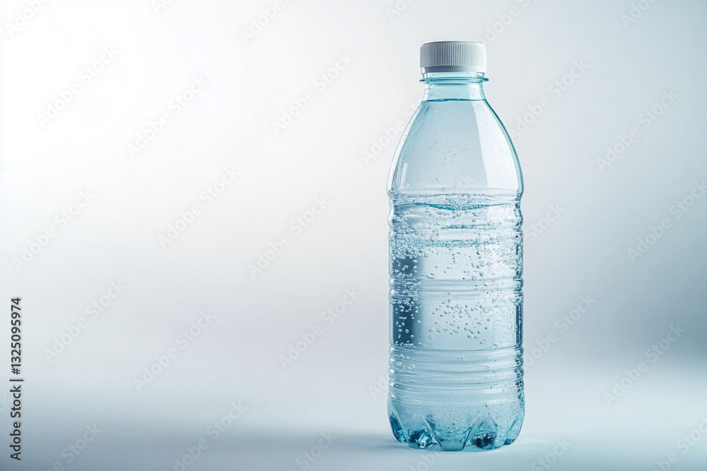 Transparent plastic bottle with clean water on a white background Transparent plastic bottle with clean water on a white background