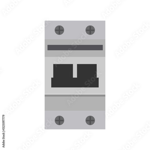 Bipolar circuit breaker. Switch, cutout. Vector illustration