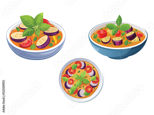 vector illustration of an Italian Sicilian Caponata