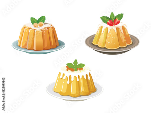 vector illustration of an Italian Cassata Siciliana