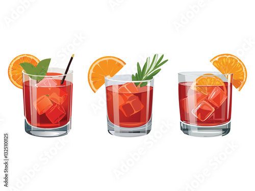 vector illustration of an italian Negroni