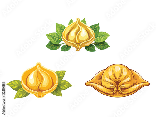 vector illustration of an Italian Tortellini