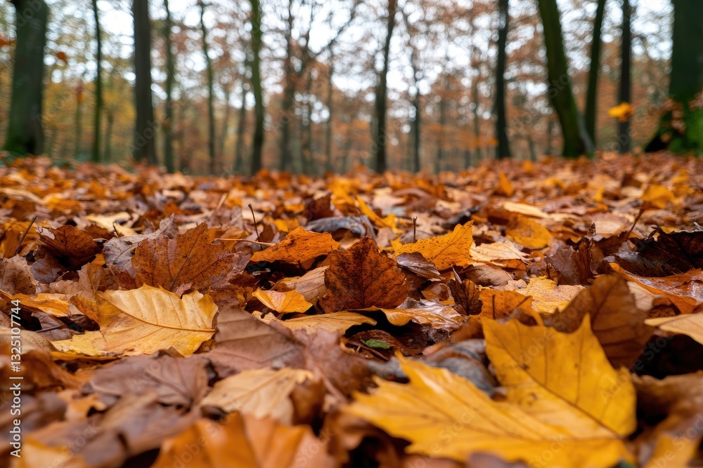 Autumn leaves carpet the forest floor Autumn leaves carpet the forest floor