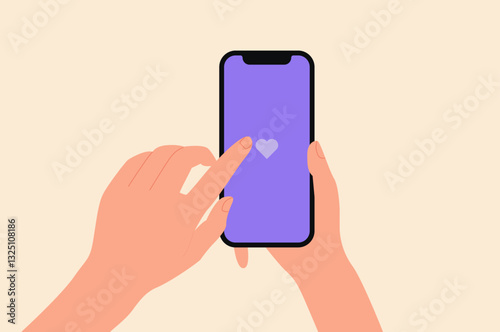 Finger touches  in hand holding smartphone screen