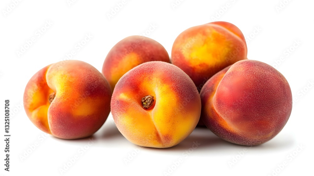 Stack of peaches against white background Stack of peaches against white background