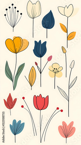 Floral Illustration Botanical Line Art Print