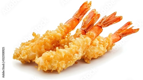 Shrimp tempura placed on a white background