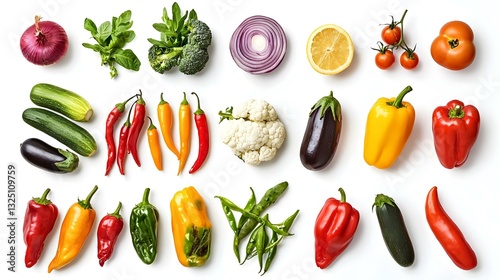 Wallpaper Mural Tasty grilled vegetables isolated on white Torontodigital.ca