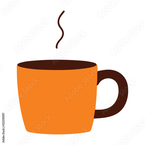 Vibrant Orange Mug Logo: Modern & Clean Vector Graphic Design cup tea hot blue warm icon coffee     
