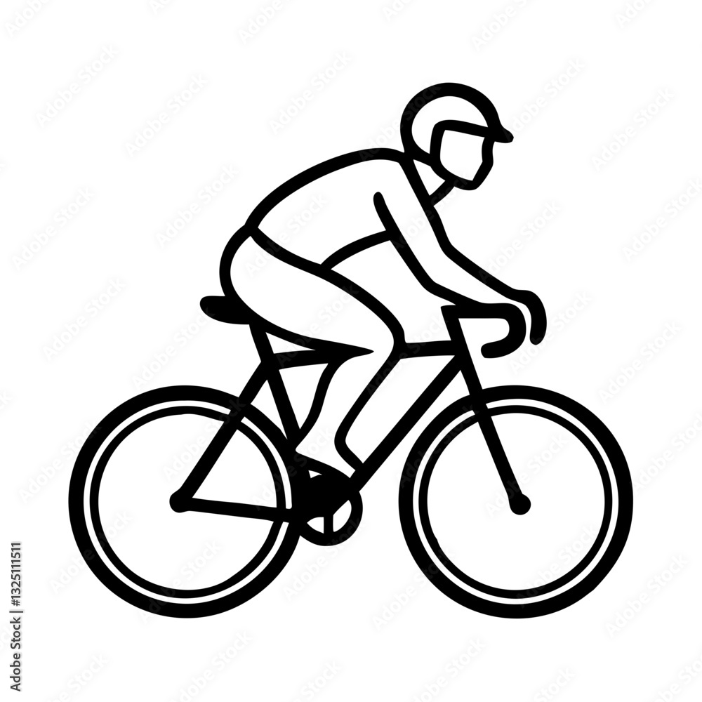Naklejka premium Cycling icon representing motion and fitness, active lifestyle concept