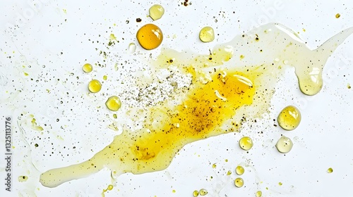 Greasy oil stains on a white background