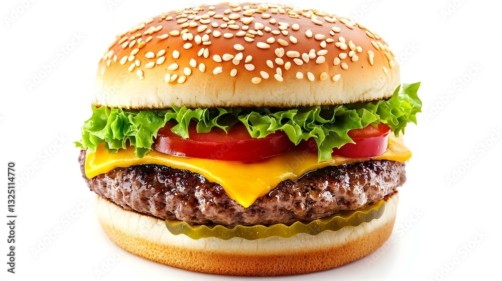 Cheeseburger isolated on white background Cheeseburger isolated on white background