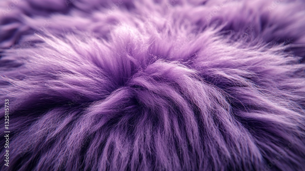 Fototapeta premium Purple faux fur texture close-up for backgrounds or design