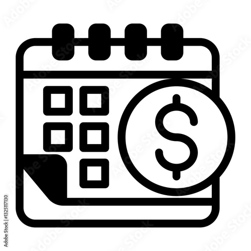 Long Term Debt Icon - Mixed Style - Business Value Themes
