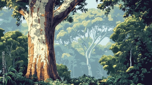 Majestic Forest: A Serene Canopy of Lush Greenery