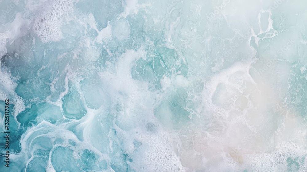Obraz premium Turbulent ocean water with swirling foam and beautiful gradient colors
