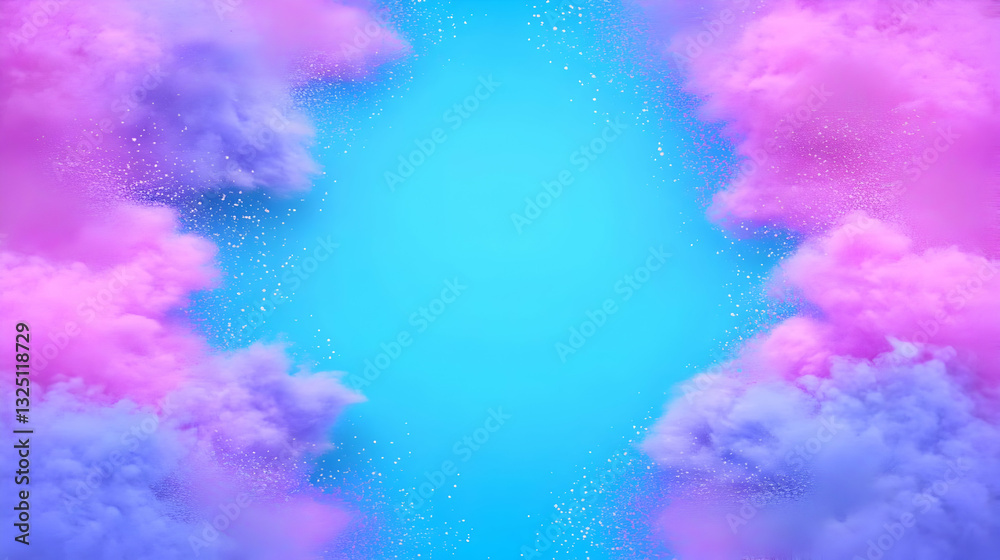 Fototapeta premium Abstract 3D Purple Pink Blue Cloud Background