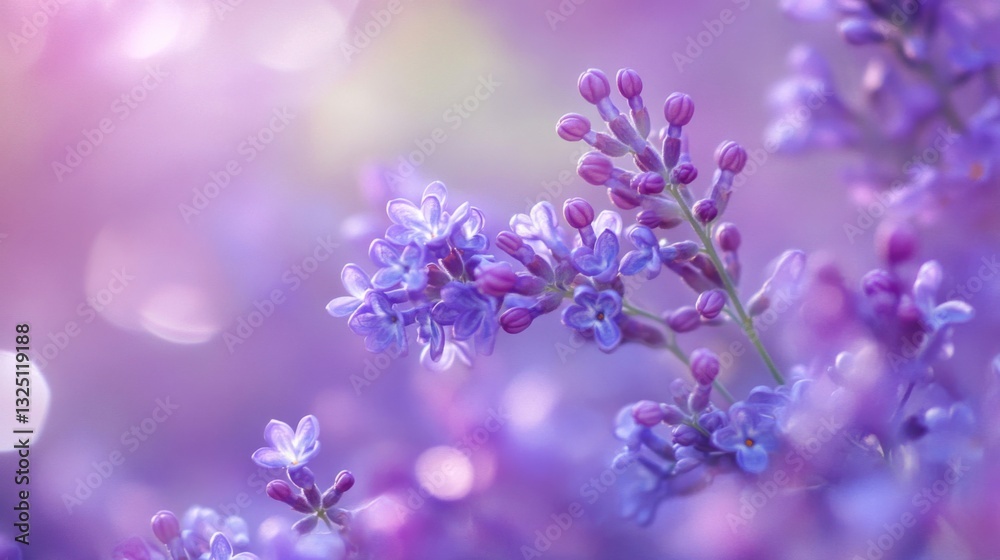 Fototapeta premium Soft Focus Purple Flowers in a Dreamy Setting