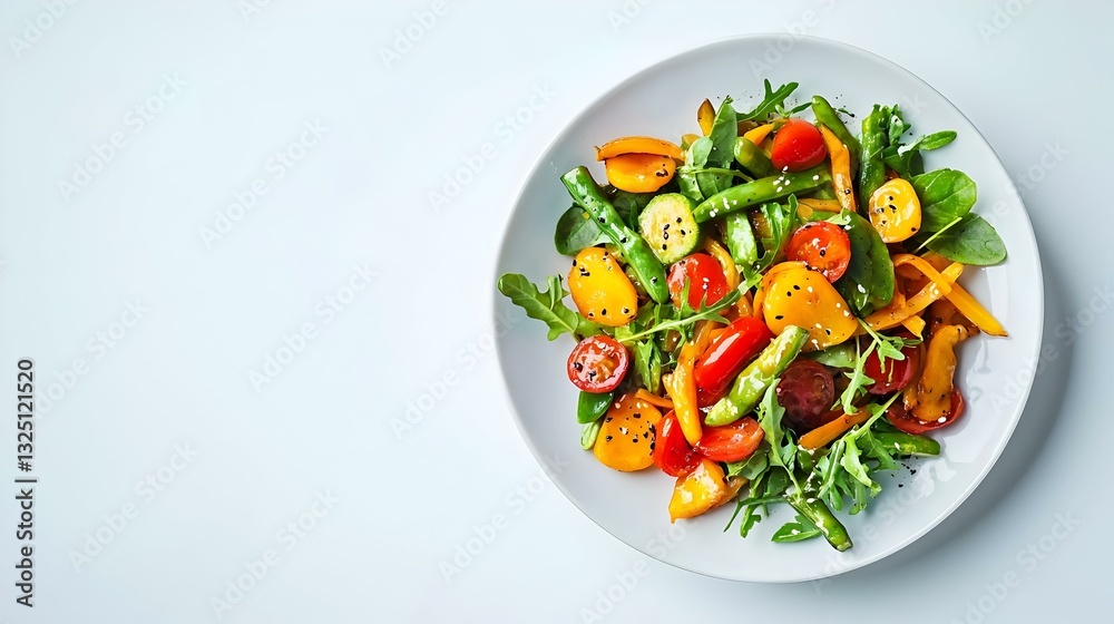 plate of stir fry vegetables isolated on a white plate of stir fry vegetables isolated on a white