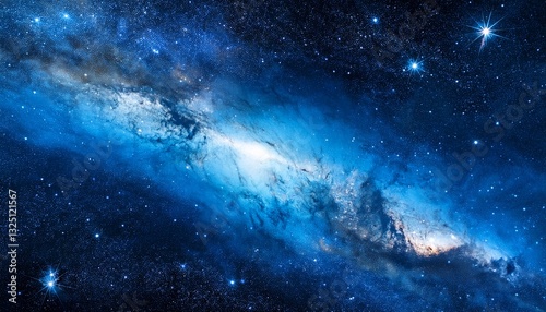 outer space nebula blue color galaxy space with stars