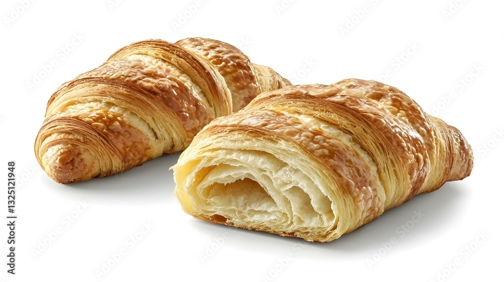 Plain croissant isolated on white background Plain croissant isolated on white background