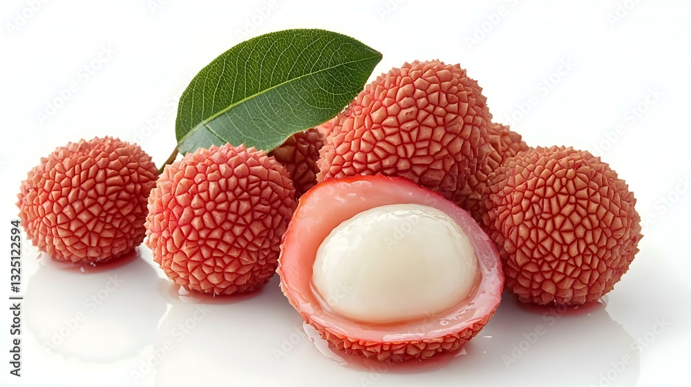 Lychee in Syrup on white background Lychee in Syrup on white background