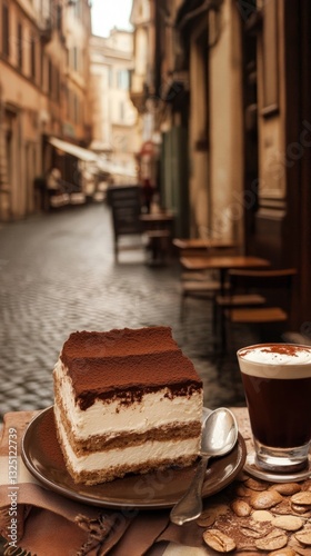 Autumnal tiramisu experience in Rome with coffeethemed colors photo
