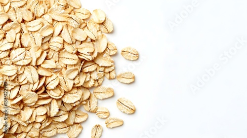 Lot of whole flat raw rolled oats left upper