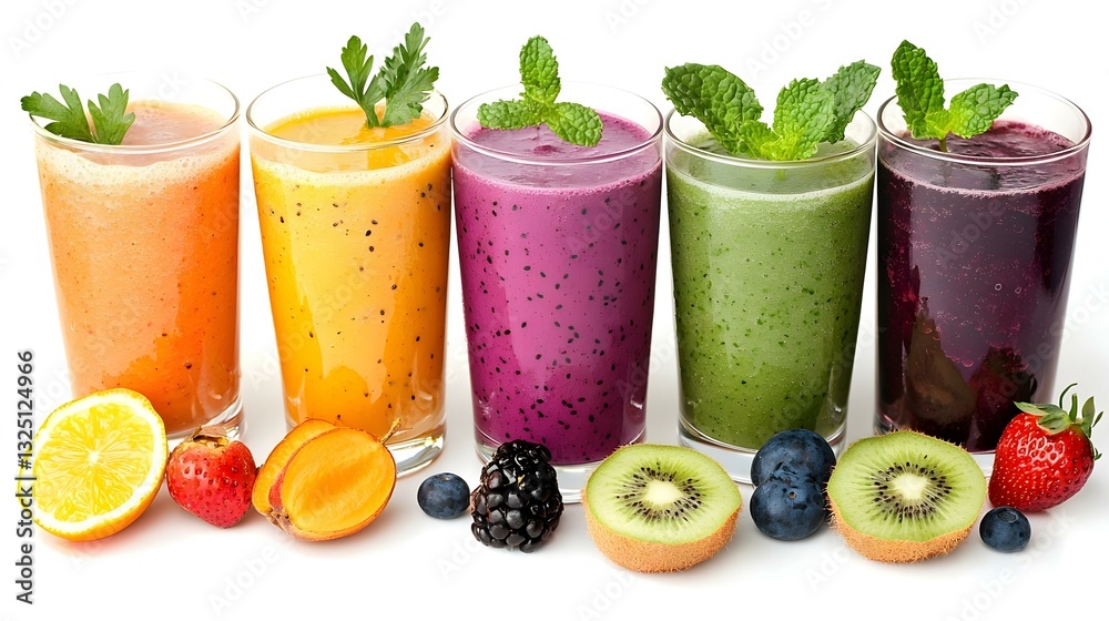 Four healthy fresh fruit and vegetable smoothies Four healthy fresh fruit and vegetable smoothies