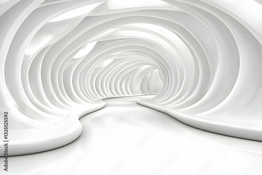 Abstract 3D White Swirling Tunnel Background Abstract 3D White Swirling Tunnel Background