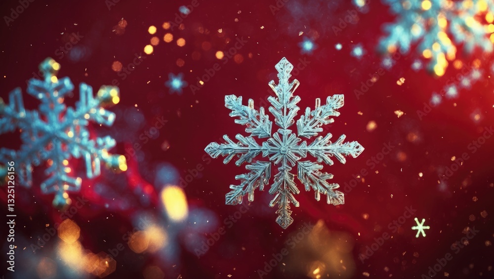 Red backdrop featuring snowflakes for Christmas Red backdrop featuring snowflakes for Christmas