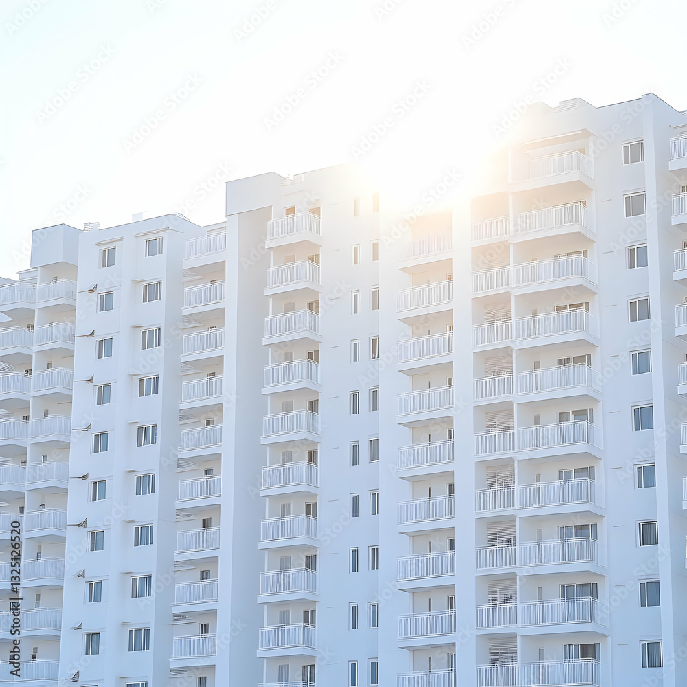 Fototapeta premium White Apartment Building Illustration