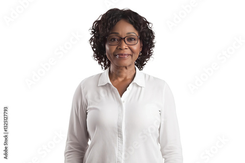 portrait of senior woman smiling isolated on transparent background