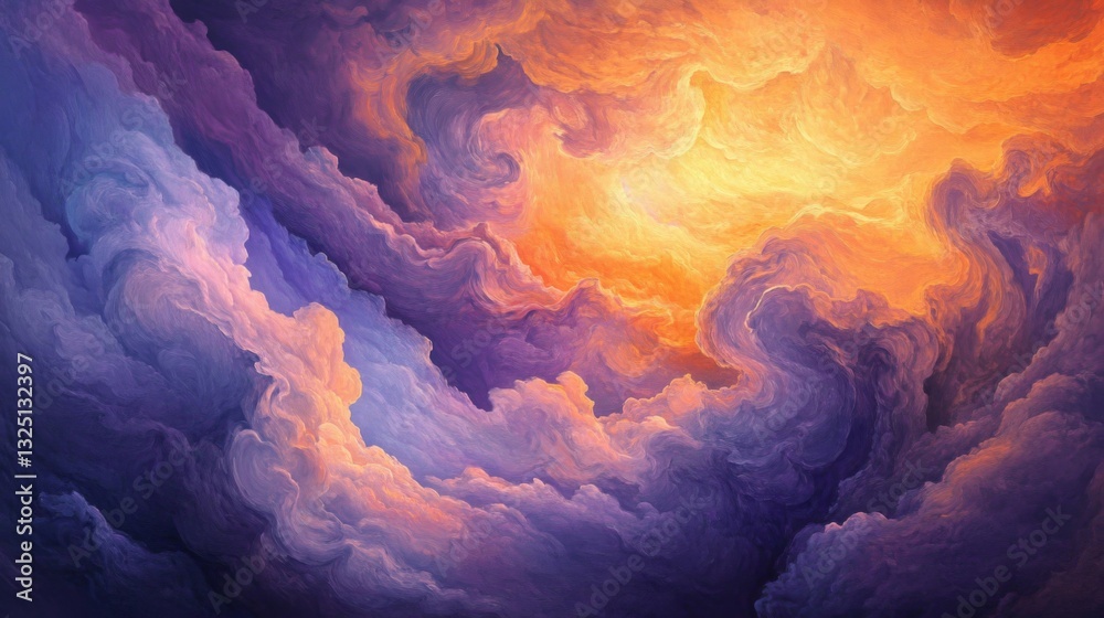 Fototapeta premium Abstract Colorful Cloudscape at Sunset