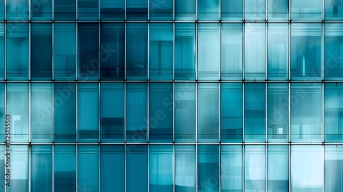 Modern glass-panel building with structured grid design