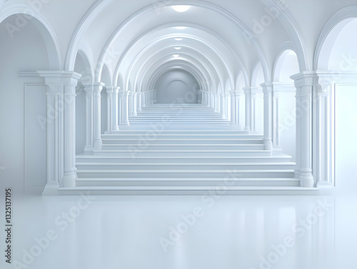 White Architectural 3D Background Render