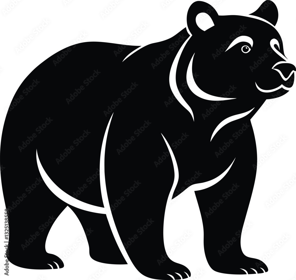 Fototapeta premium Bear Silhouette File, Bear Icon Vector