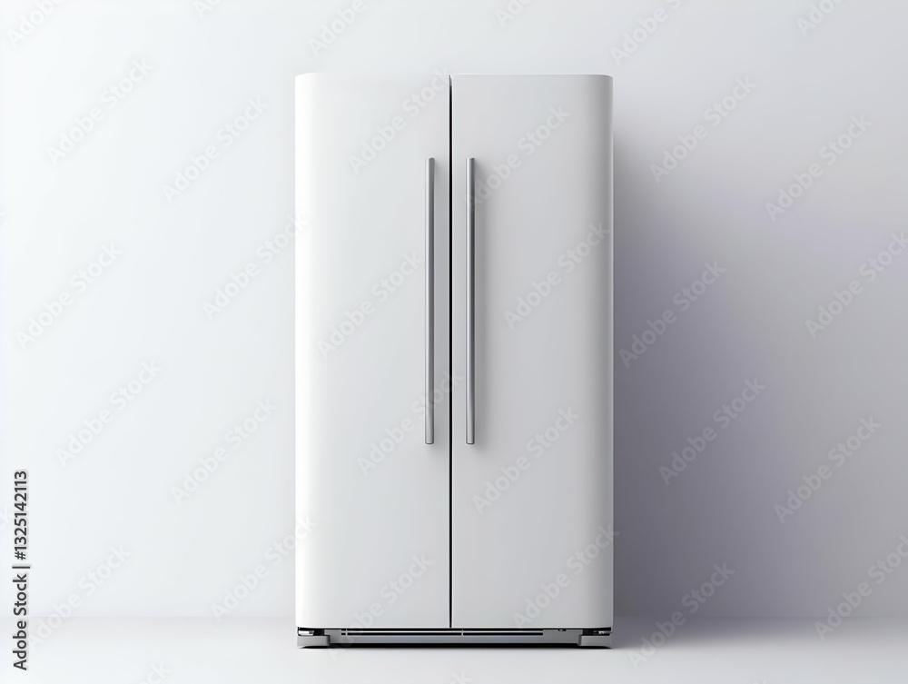White Refrigerator 3D Render White Refrigerator 3D Render