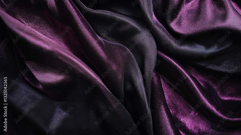 Fototapeta premium Dark Purple and Shiny Fabric Texture with Glitter