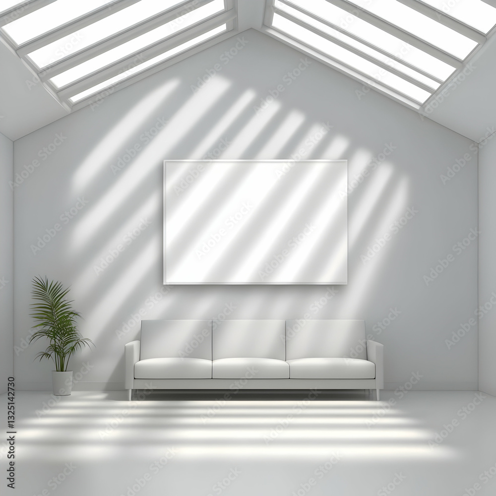 Fototapeta premium Modern Minimalist 3D Room Interior Illustration