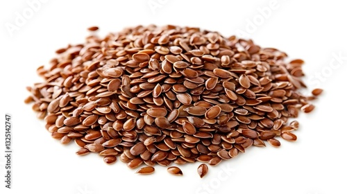 Flax seeds on white background