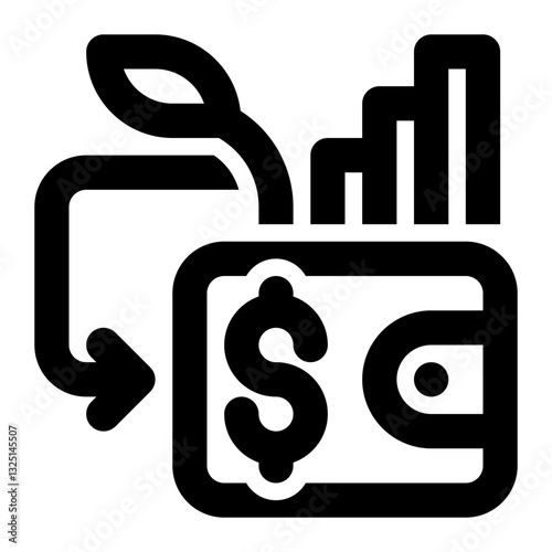 ROI, Return on Investment, Investment Return Outline Icon
