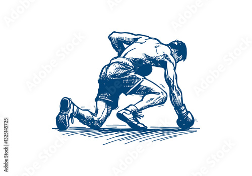 Boxer boxing hand drawn sketch vector illustration