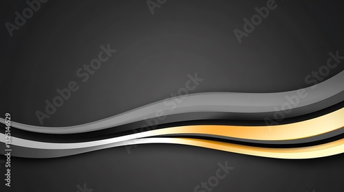 Abstract black background with elegant wave patterns