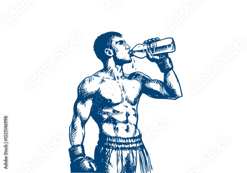 Boxer boxing hand drawn sketch vector illustration
